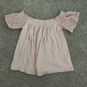 Express One Eleven pink off the shoulder top. Size small